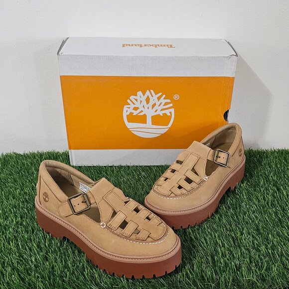 Timberland Stone Street Platform Buckle Women's Size 10 - Medium Beige Nubuck - Picture 1 of 8